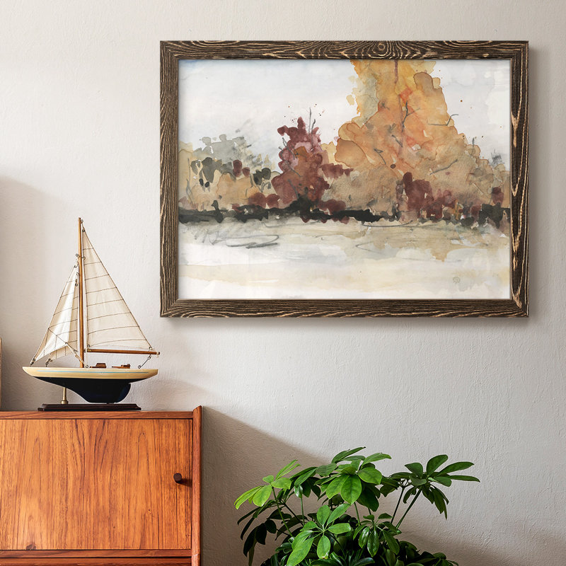 The Autumn View II, reproduction d'art sur toile, H 18 po x l 26 po x P 1,5 po, Cadre noyer