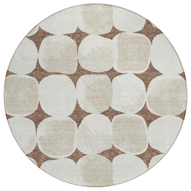 Tapis intérieur / extérieur mâle avec envers antidérapant, Rond 8 pi
