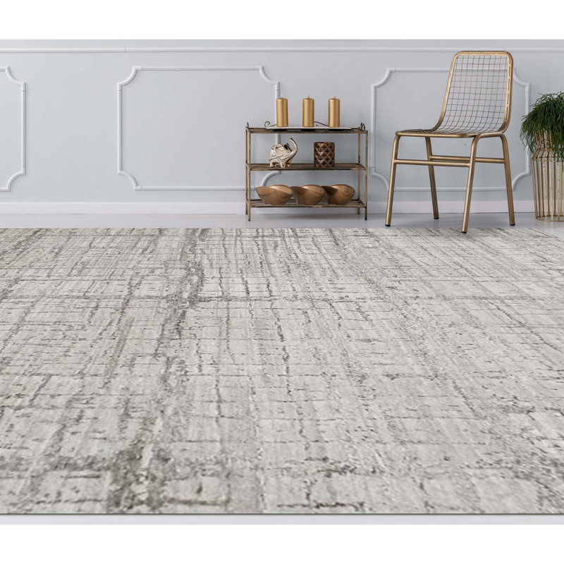 Hand-Knotted High-Quality Natural and Silver Area Rug