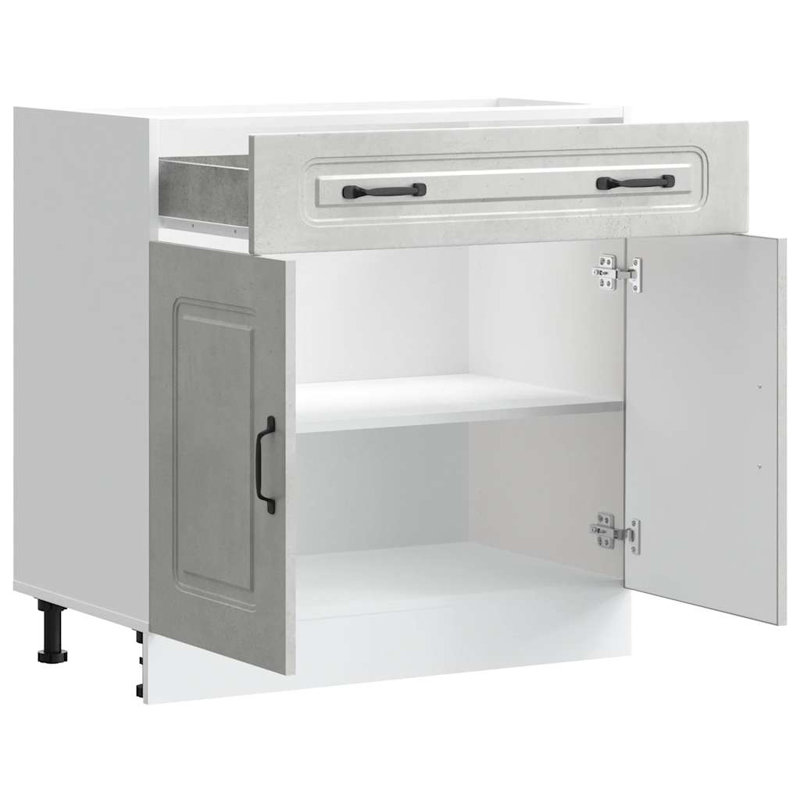 Kitchen Base Cabinet Kalmar Engineered Wood, Concrete Grey