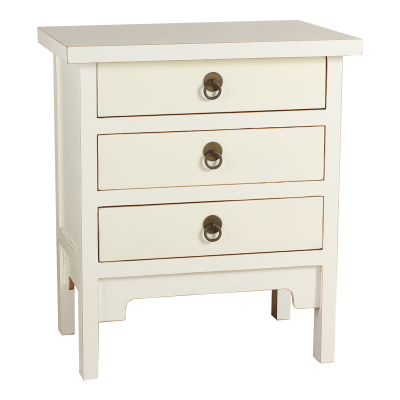 3 - Drawer End Table, White