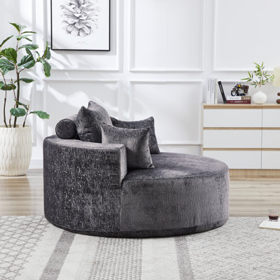 55'L Chenille Sponge Single Sofa,No Assembly Required,Fluffy Modern Sleeper Chair For Living Room, Bedroom, Lounge And Projection Room(Not A Swivel Chair.)