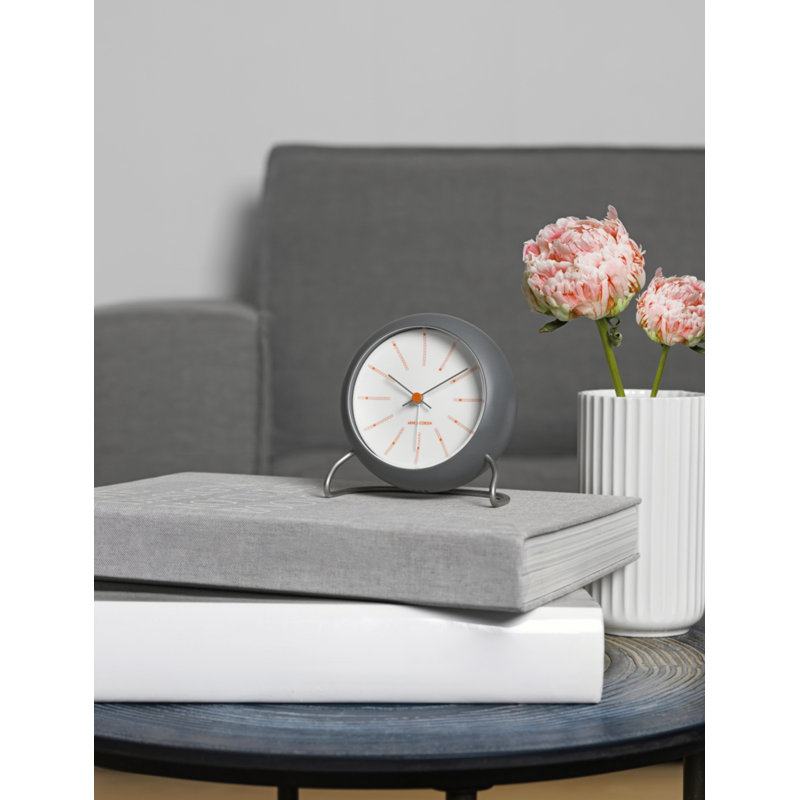 Bankers Electric Clock, White/Dark Gray