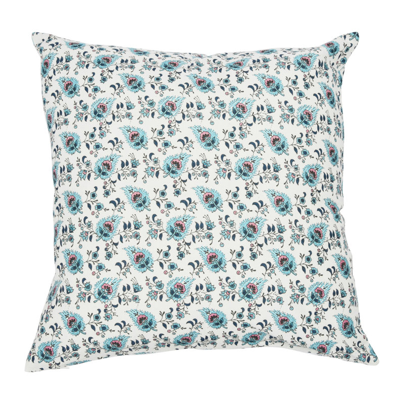 Eldana Floral Cotton Reversible Pillow Cover, Pillow Cover Only - No Insert, Black/Green/White