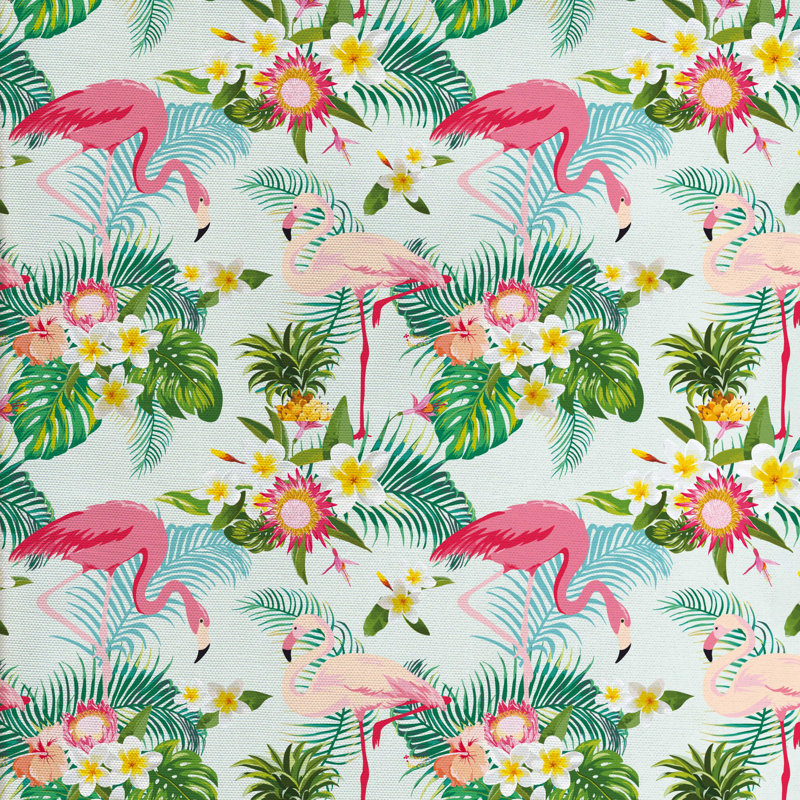 Tissu flamant rose, H 36 po x l 58 po x P 1 po