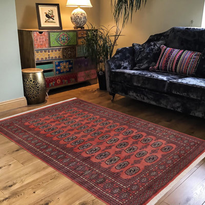 Tapis unique rose / vert / noir / brun clair 4 pi x 5 pi 11 po Righley