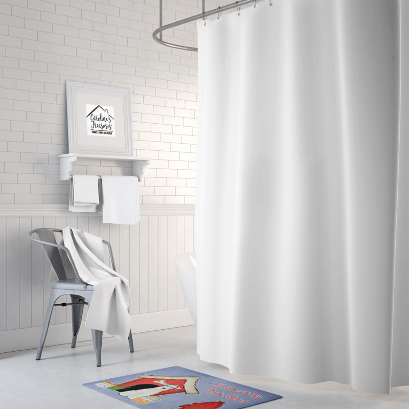 Tapis pour salle de bain miniature en microfibre antidérapant Dog House, Blanc