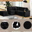 Lit noir de 83,55 po avec rangement, canapé-lit 2 en 1 pour le salon. Structure en contreplaqué, rembourrage en mousse souple, rangement confortable pour canapé-lit, base convertible, confort et style rembourrés