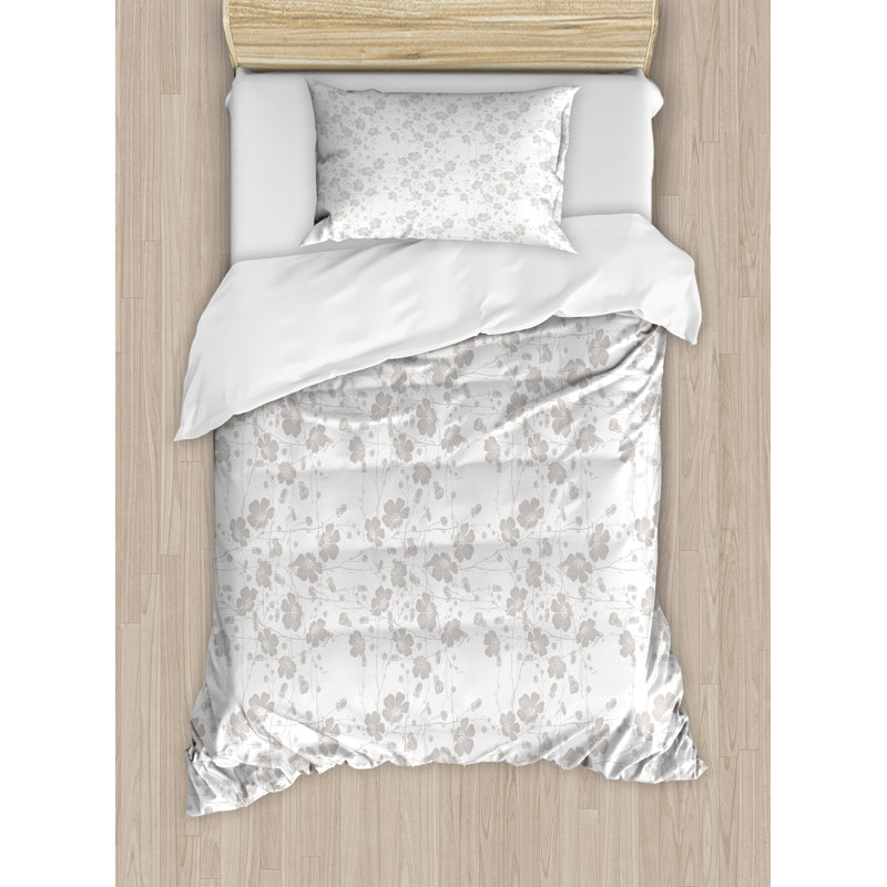 Traditional Polyester Floral Duvet Cover, Twin