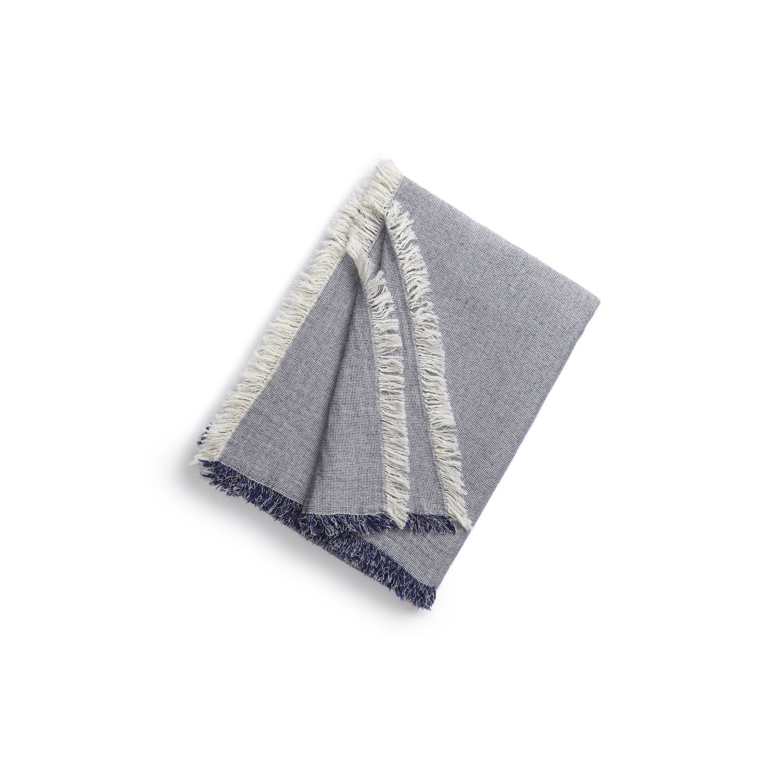 Hedwig Cotton Blend Hand Woven Throw Blanket, Indigo