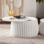 Table de rangement ronde blanche avec couvercle amovible