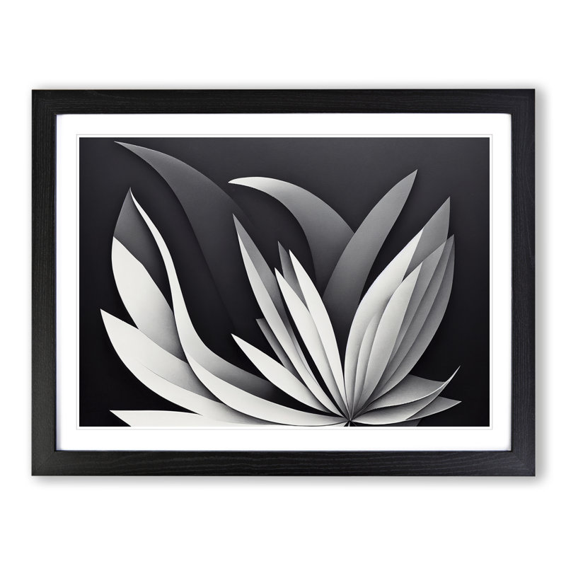 XH1022-7148X Pretty Floral Art - Single Picture Frame Print, Black, 25cm H x 34cm W