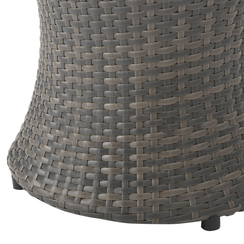 Stylish Grey Table - & Aluminum, 19.69" D Outdoor Side , H, Gray