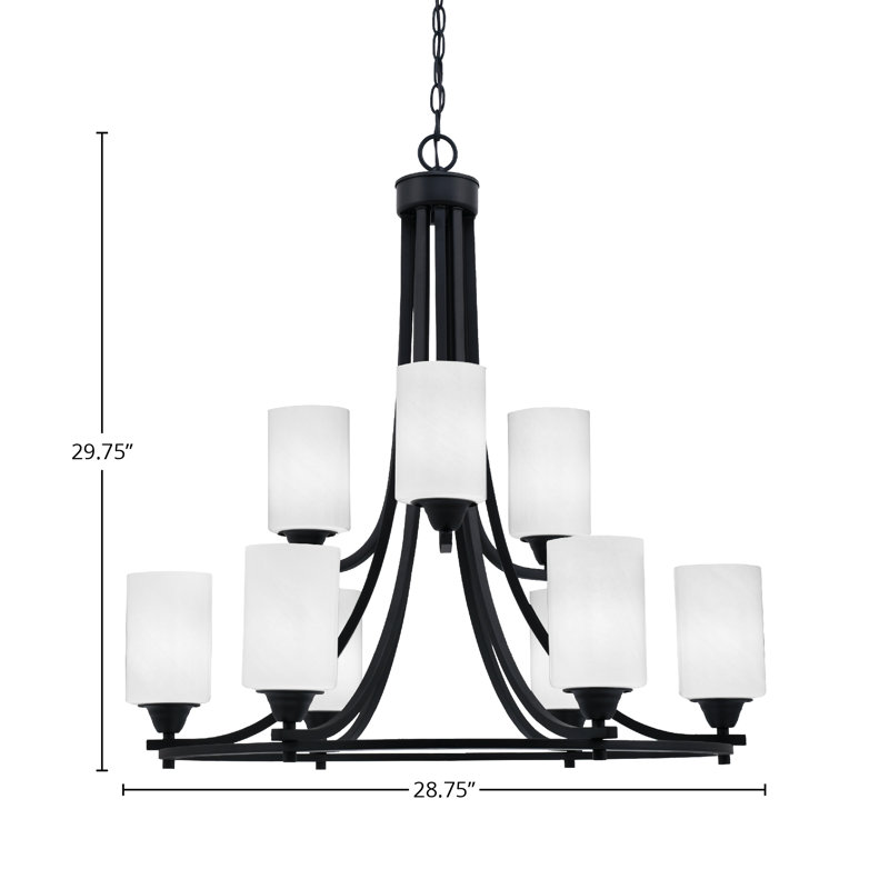 Lustre 9 lumières Paramount, Gris
