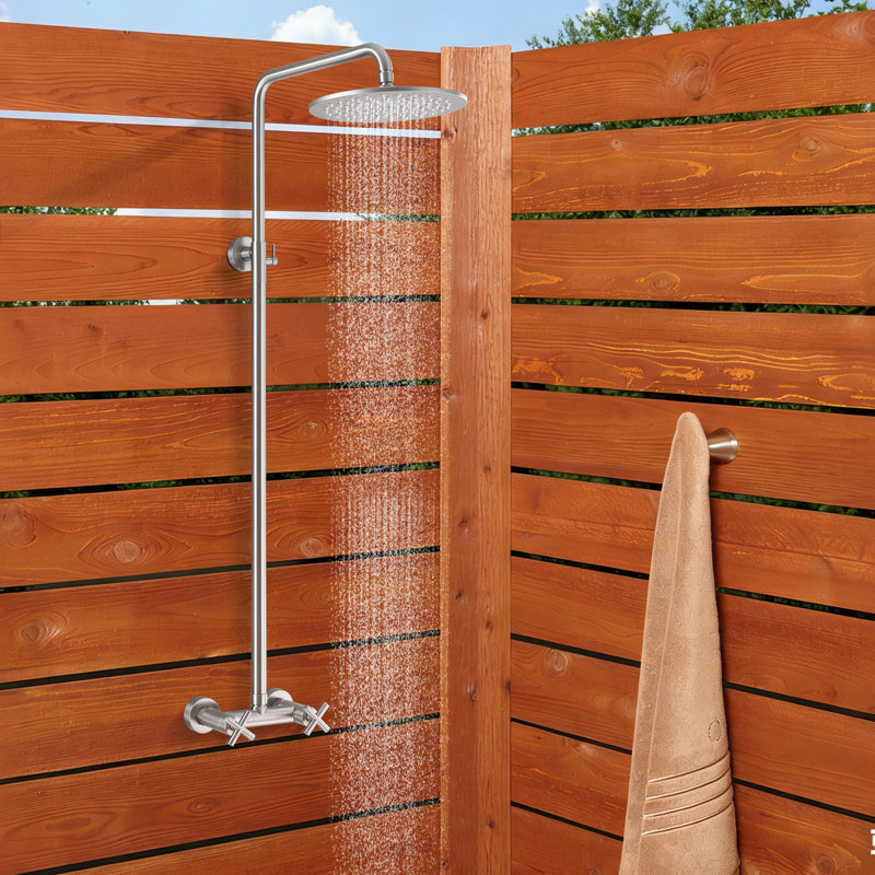 Ensemble de douche à pluie 48 po H 48 po, Nickel brossé