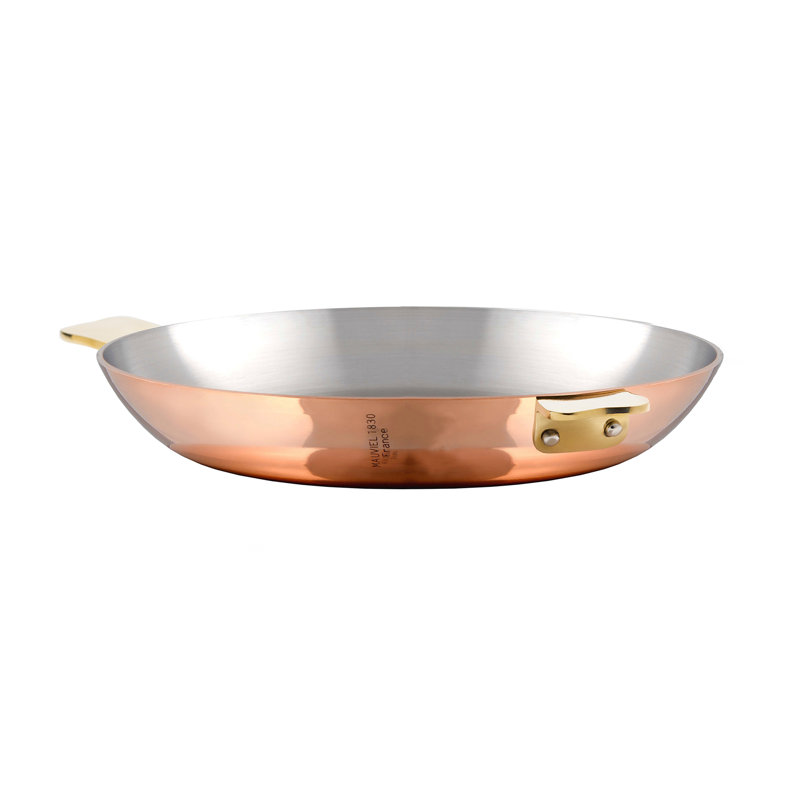 Mauviel Art Déco Copper Round Pan With Brass Handles, 7.9"