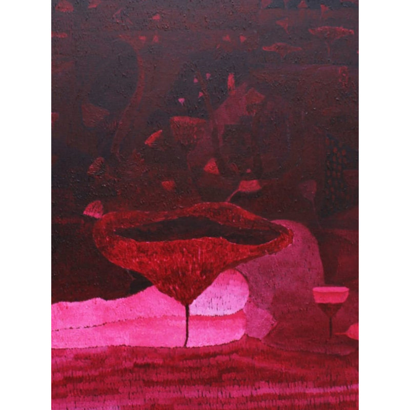 Murmures de rouge | Acrylique sur toile | Par Aman Kumar Bavariya