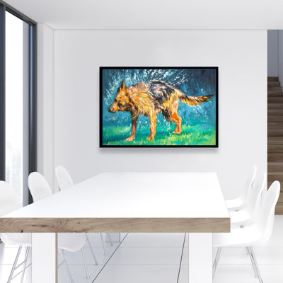 «Spin-Dry Wet German Shepherd» sur toile