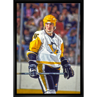 «Mario Lemieux Pittsburgh Penguins», toile tendue encadrée 20 x 29
