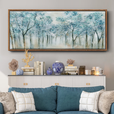 Bleu printemps - toile encadrée