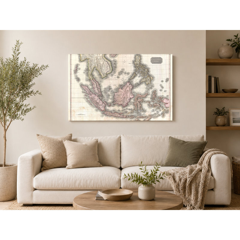 East India Isles (1818) - Paysage, art mural sur toile, 18" W x 12" H