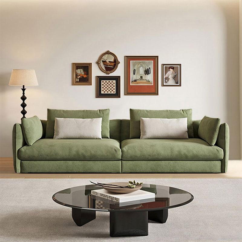 Coussin modulaire vert 100% polyester, 27.56" H x 98.43" W x 38.58" D, 3