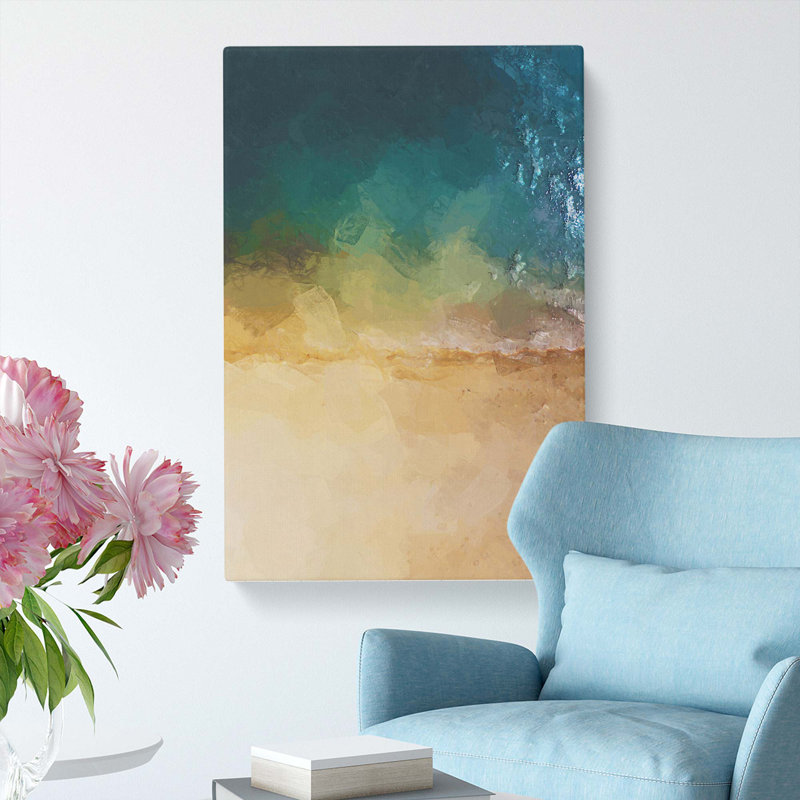 Aerial View Of Brighton Beach In Abstract - Wrapped Canvas Painting, 50cm H x 35cm W x 3cm D