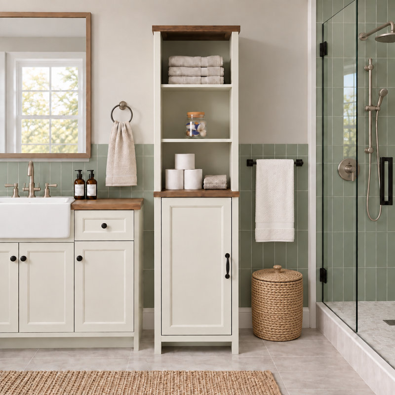 Armoire de rangement autoportante Allysyn Farmhouse