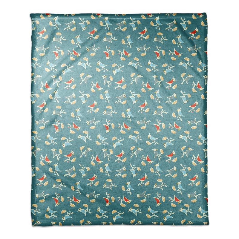Hand Woven Throw Blanket, Blue/Red