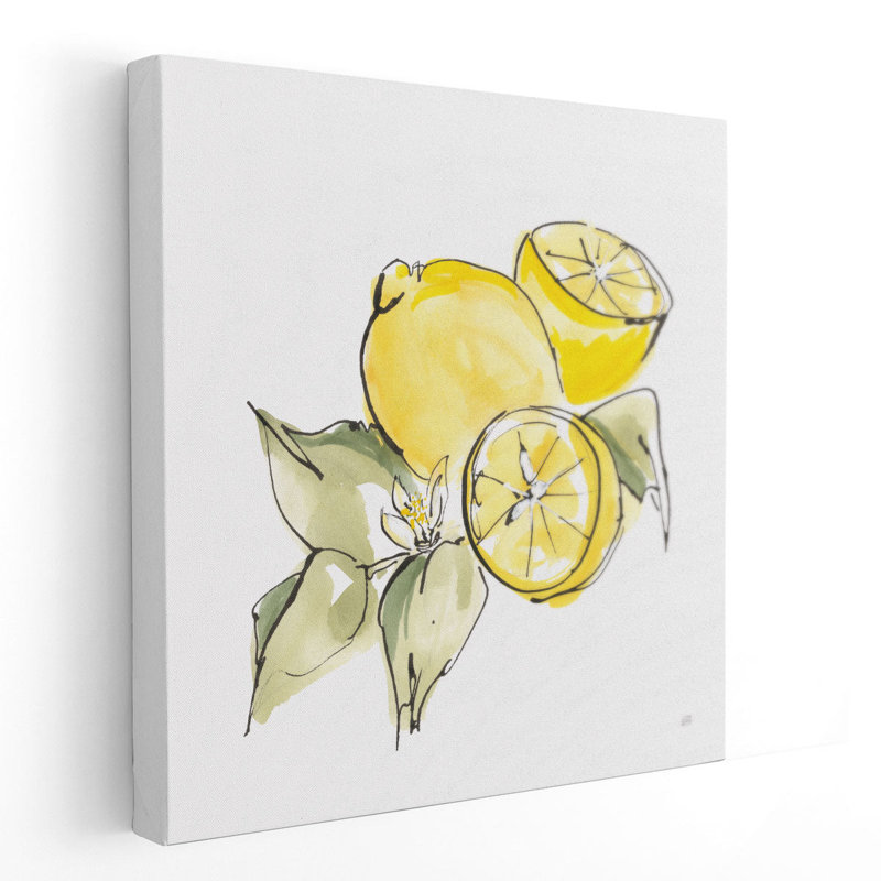 «Lemon Still Life I», reproduction d'art sur toile, H 16 po x l 16 po