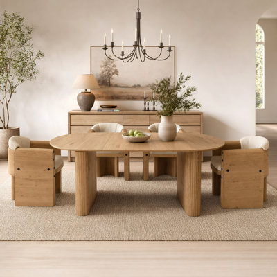 Table ovale de 70,8 po pour 4 personnes, table de cuisine ovale 8 avec base en bois, table de cuisine de ferme moderne pour salon