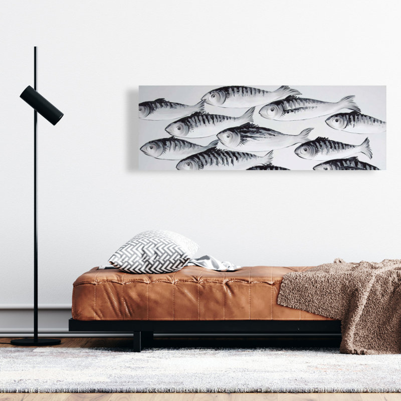 «Gray School of Fish», art mural aquatique