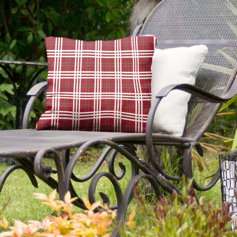 Housse de coussin d'extérieur carré R-Baltimore Football, 18 po x 18 po, Rouge / étain / blanc R-Tampa Bay