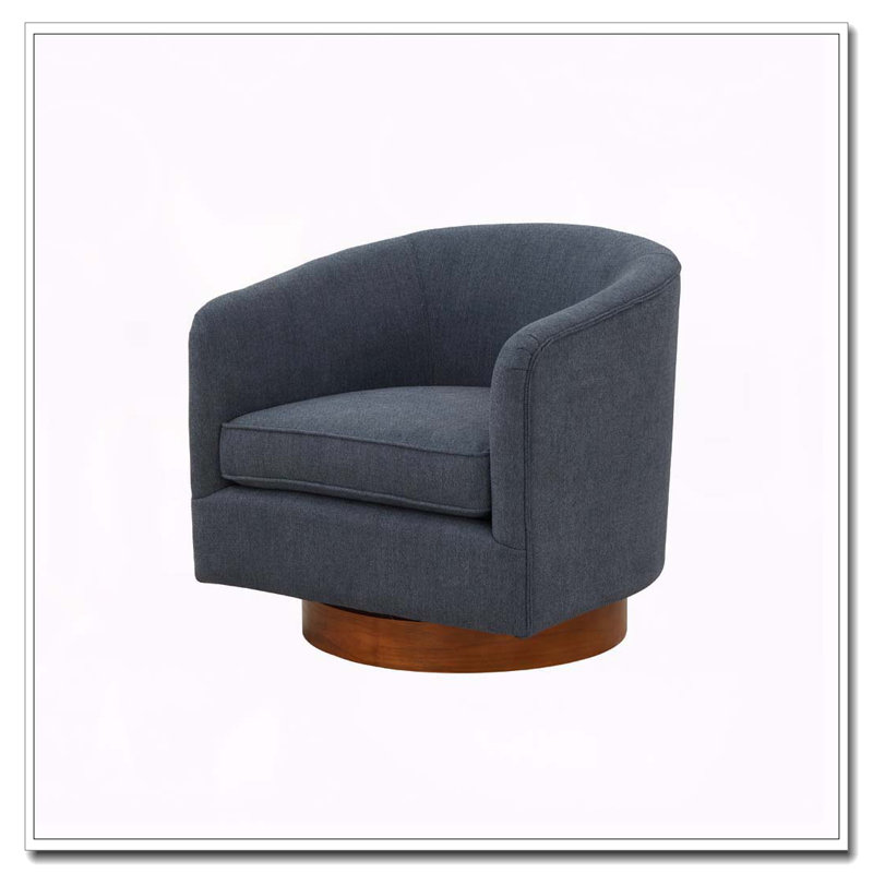 Chaise pivotante en tissu bleu Miramar, Bleu