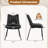 Set of 2 Mid-Century Modern Dining Chairs, Upholstered Faux Leather Side Chairs with Metal Legs, Black-1244013426-1244013431