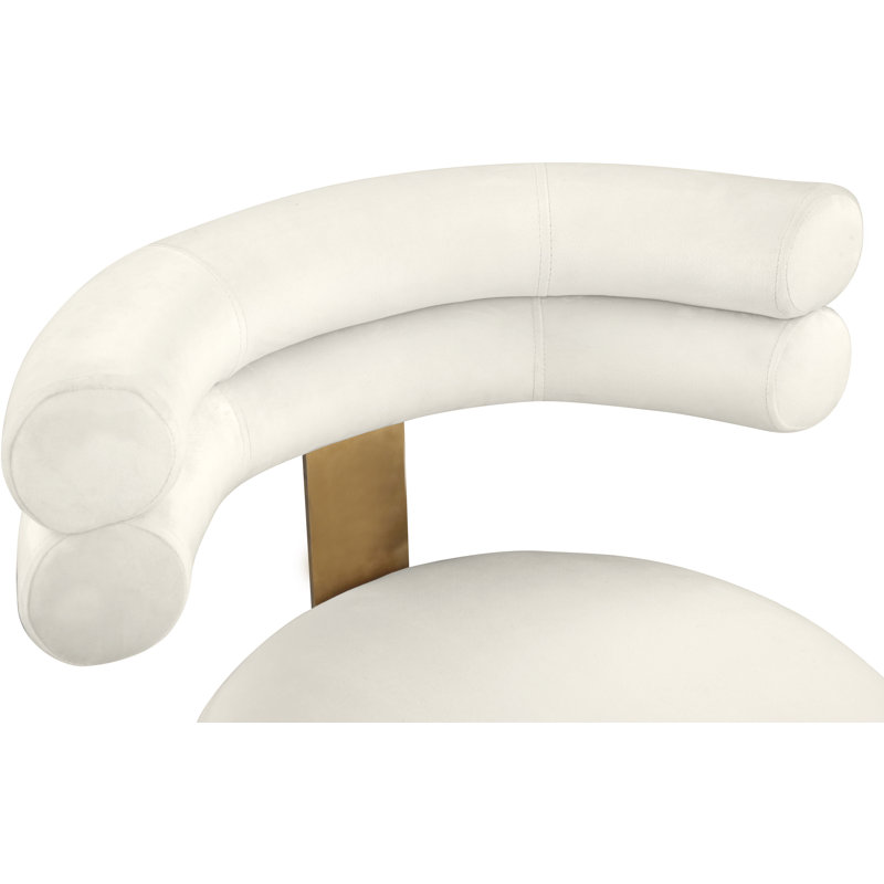 Chaise d'appoint rembourrée en velours Reimers, Velours crème
