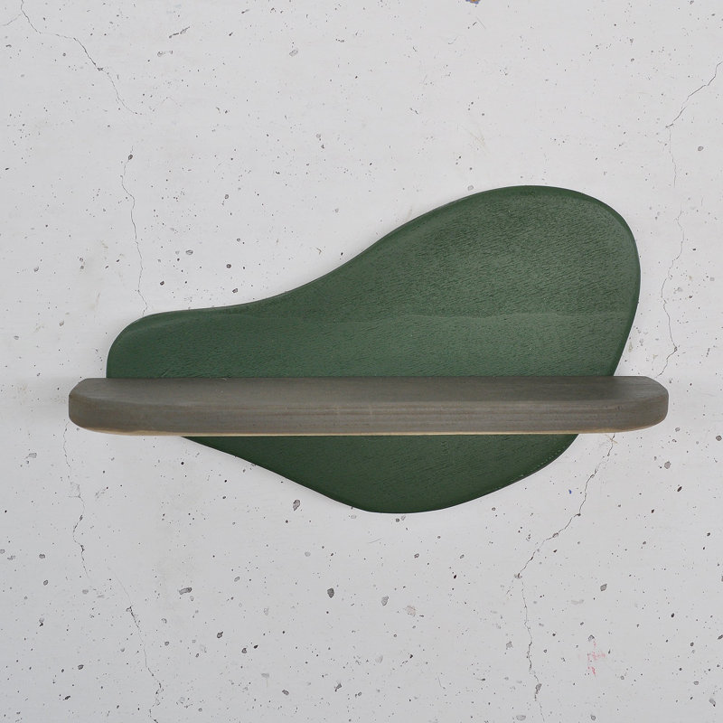 Decorative Wooden Wall Shelf, Abstract Design, Dark Green & Grey, 13.8 x 7.9 x 4.3 inches | 100% Plywood, Easy Wall Mounting | Perfect for Modern Home Decor, Stylish Storage & Display Solutions