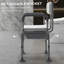 Chaise de douche avec dossier et accoudoirs, commode de chevet à hauteur réglable, siège de toilette surélevé pour plus de confort et de sécurité pour les personnes âgées et les personnes à mobilité réduite