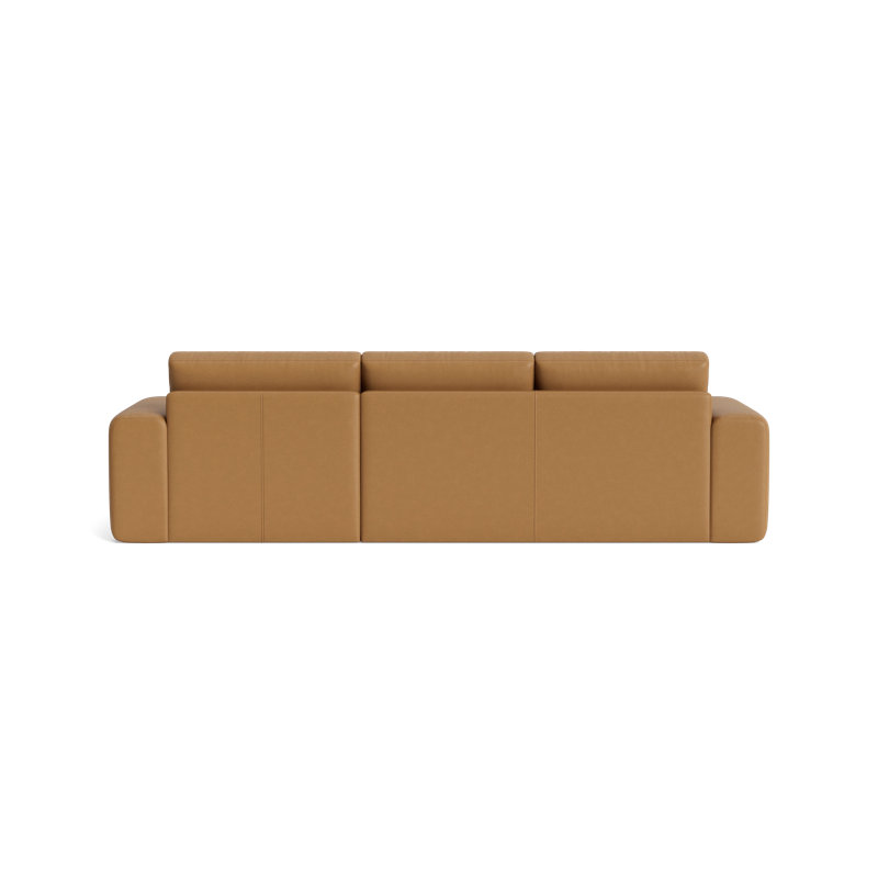 The OG Leather Chaise Sectional, Right Hand Facing, Bison Butterscotch Top Grain Leather