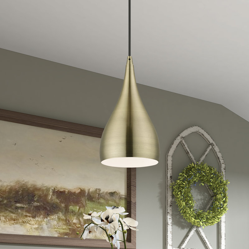 Luminaire suspendu en laiton antique 1 lumière