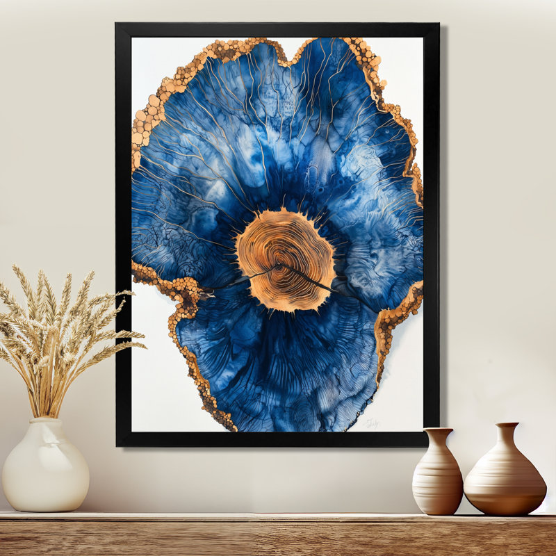 Mumford - Art mural floral, H 44 po x l 34 po, Avec cadre, Noir