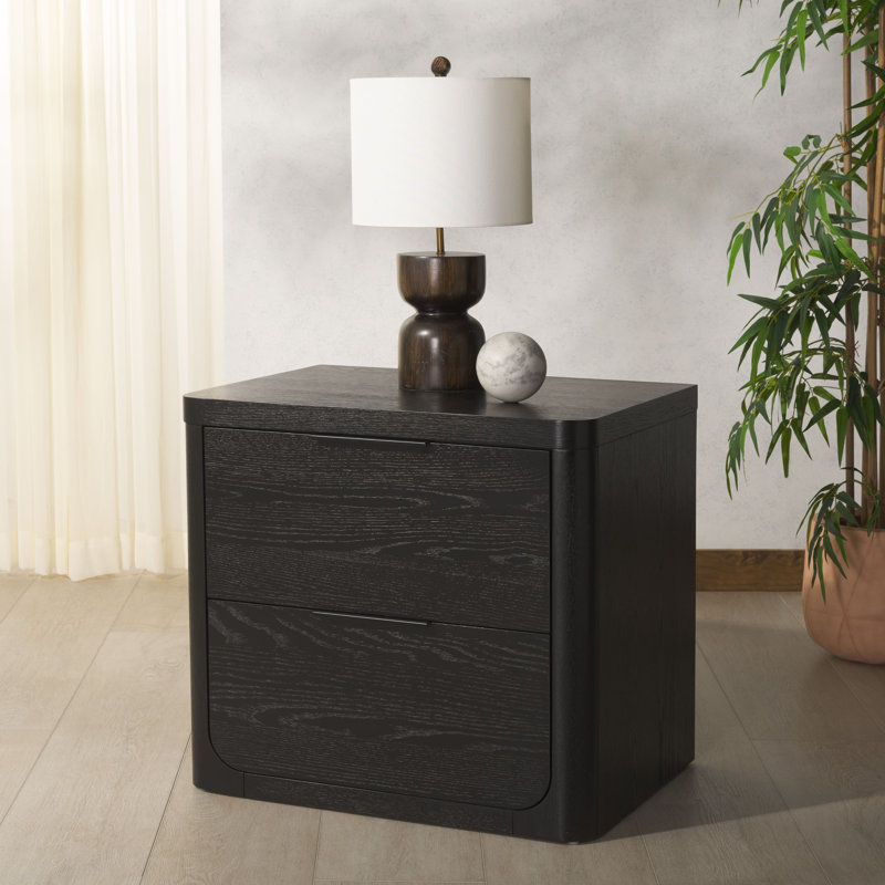Table de chevet 2 tiroirs Altus, Noir