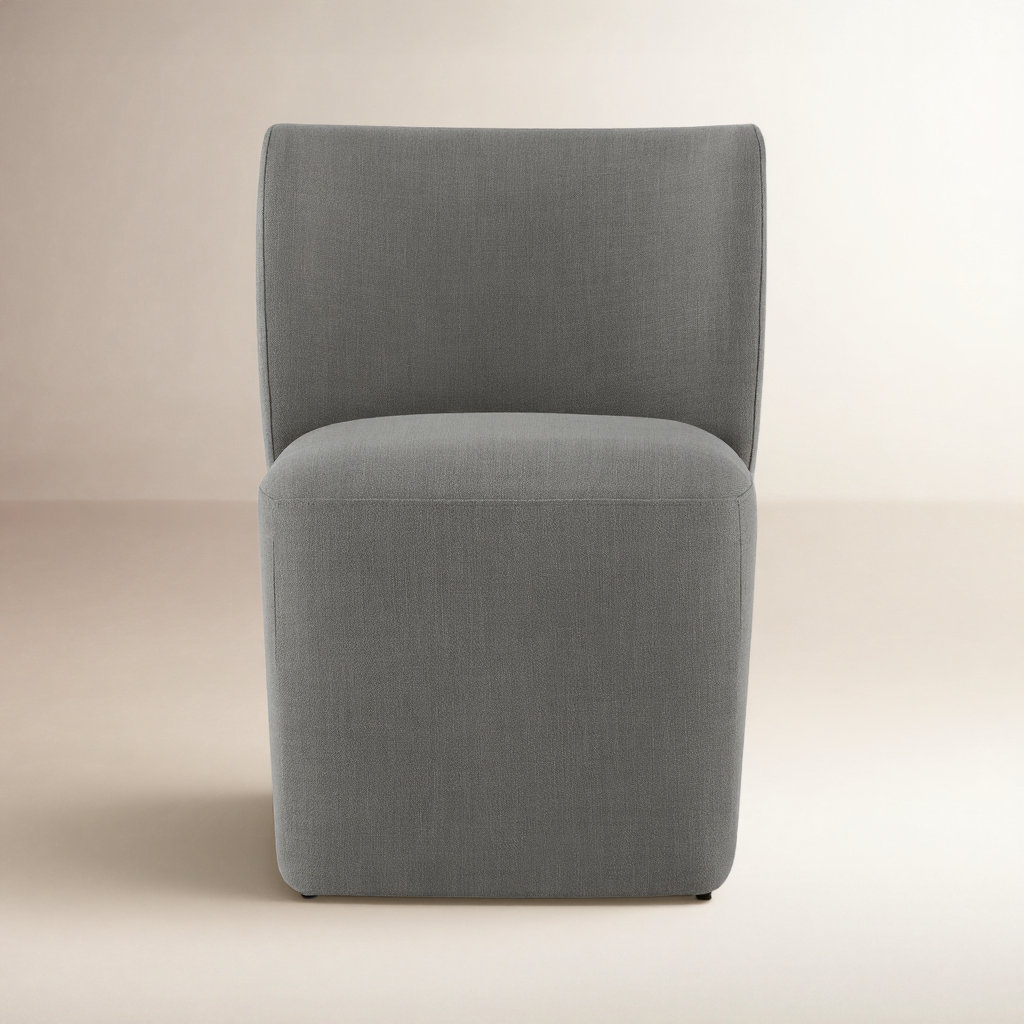 Madie Upholstered Dining Chair, Effie Flint Performance Linen
