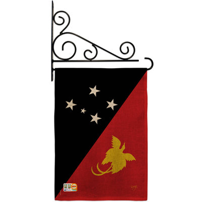 Nouvelle en toile jute 2 côtés en papouasie-nouvelle-guinée po drapeau de jardin