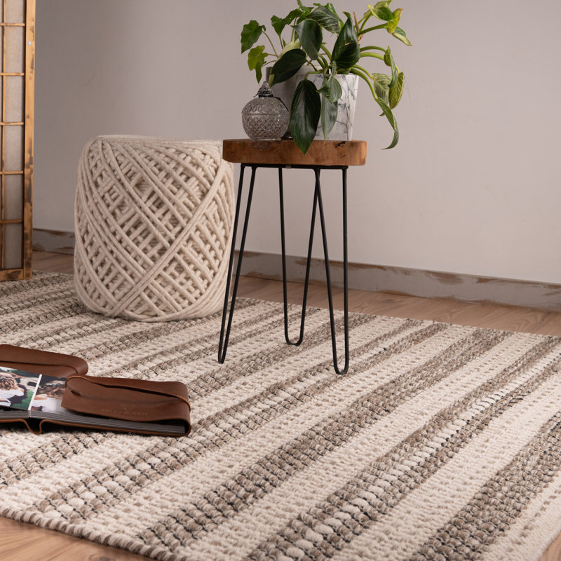 Iota Uni Hand Woven Area Rug, Rectangular 200 x 290cm, Taupe