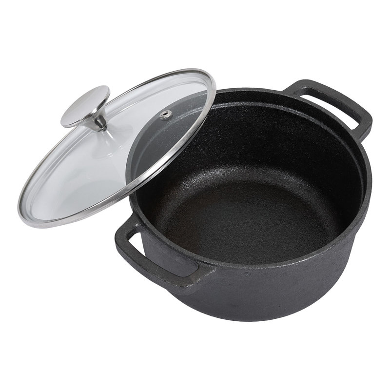 Living and Home Non-Stick Cast Iron Stainless Steel Soup Pot, 2.2L