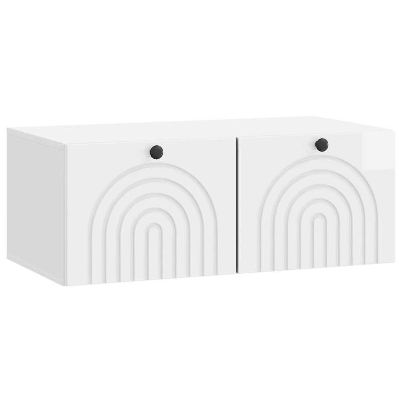 TV Stand, 30cm H x 78.5cm L x 41cm W, High Gloss White