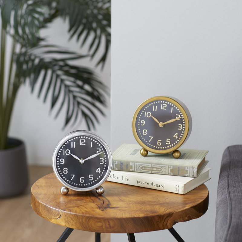Modern & Contemporary Mechanical Clock, 5" H x 6" W