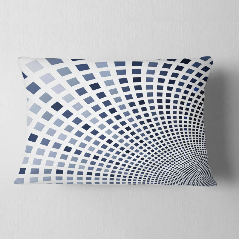 Mosaïque de carrés bleus - coussin imprimé abstrait