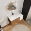 Meuble-lavabo mural avec lavabo en résine, tablette de rangement, portes à fermeture en douceur-870292553